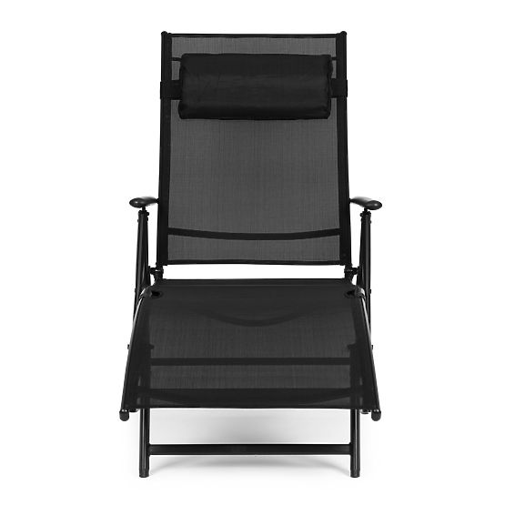 Zložljiv vrtni ležalnik za plažo z nastavljivim naslonjalom, jeklena konstrukcija ModernHome