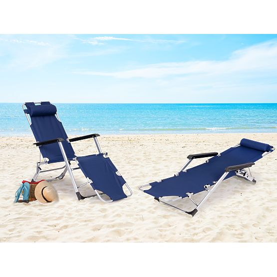 Zložljiv vrtni plažni stol 2v1 ležalnik