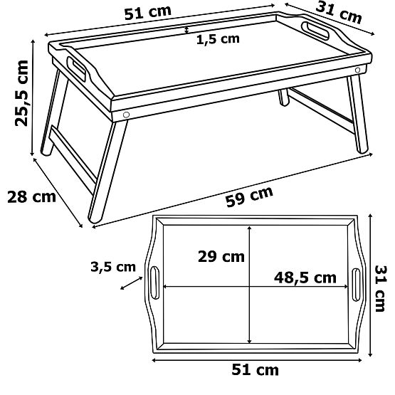 Zložljiv zajtrkovalni pladenj AURELIA