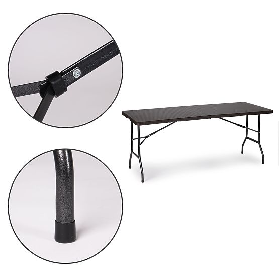 Zložljiva catering vrtna banketna miza 180 cm ratan ModernHome