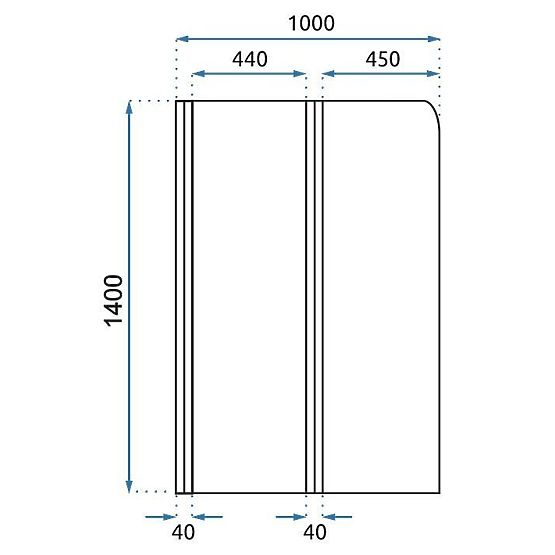 Zložljiva kadna pregrada Rea Agat-2 100 ZLATI KRTAČENI