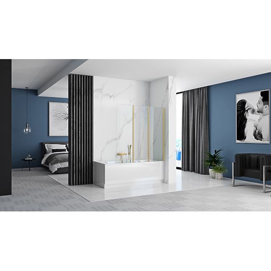 Zložljiva kopalniška pregrada Rea Agat-3 120 ZLATI ŠČETKANI