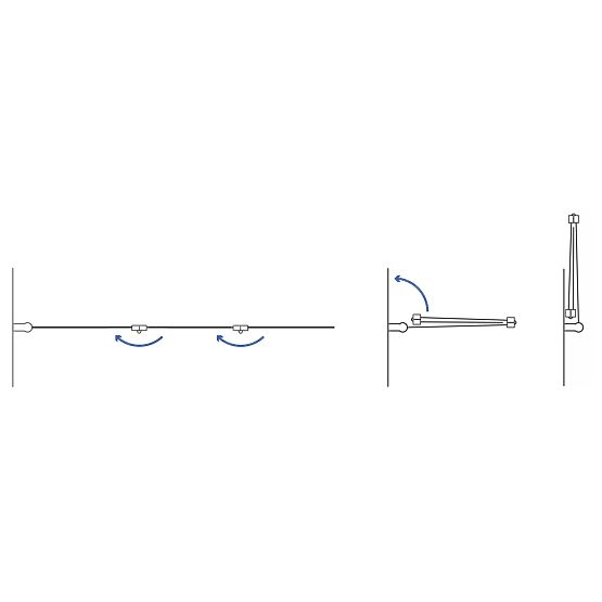 Zložljiva kopalniška pregrada Rea Agat-3 120 ZLATI ŠČETKANI
