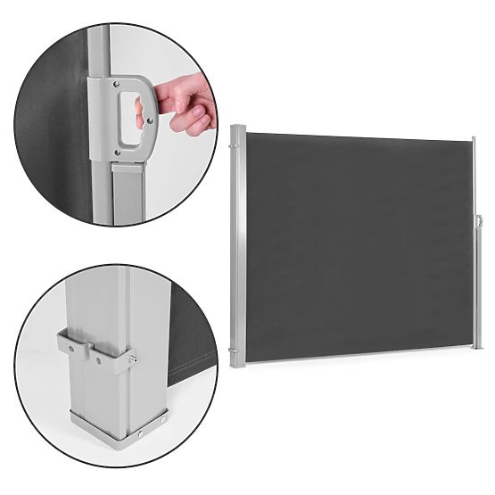 Zložljiva markiza 300x200 cm stranska roleta paravan za vrt na teraso antracit