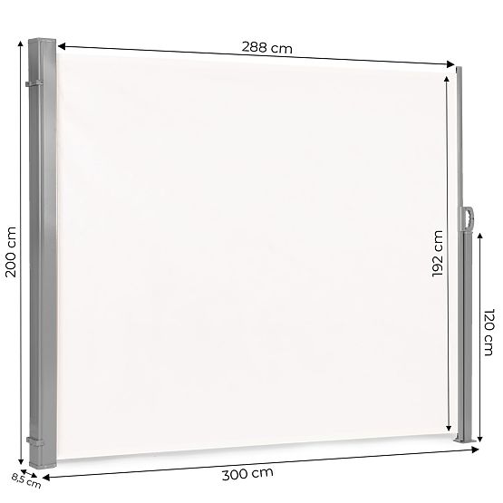 Zložljiva markiza 300x200 cm stranska roleta paravan za vrt na teraso bež