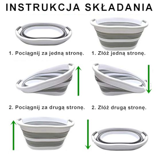 Zložljiva ovalna posoda 50 x 37 cm belo-siva OVAL COMPACT 25L