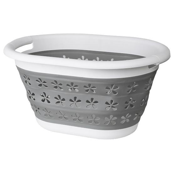Zložljiva ovalna posoda 50 x 37 cm belo-siva OVAL COMPACT 25L