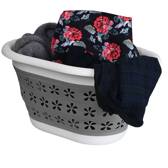 Zložljiva ovalna posoda 50 x 37 cm belo-siva OVAL COMPACT 25L