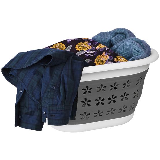 Zložljiva ovalna posoda 50 x 37 cm belo-siva OVAL COMPACT 25L