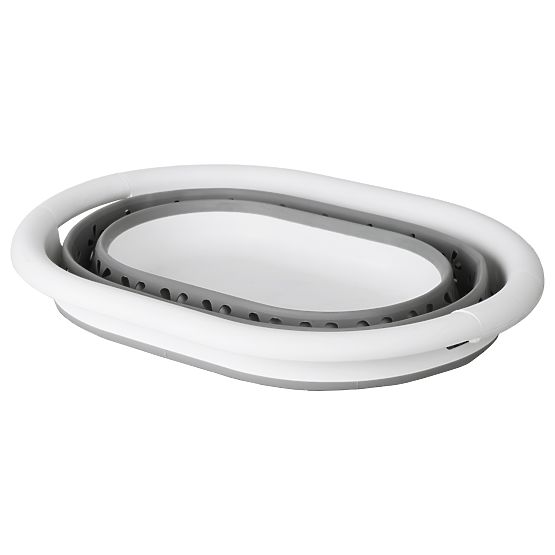 Zložljiva ovalna posoda 50 x 37 cm belo-siva OVAL COMPACT 25L