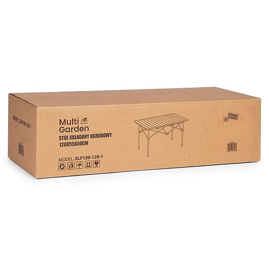 Zložljiva turistična miza 120x55 cm kamping z vrečko črna MultiGarden