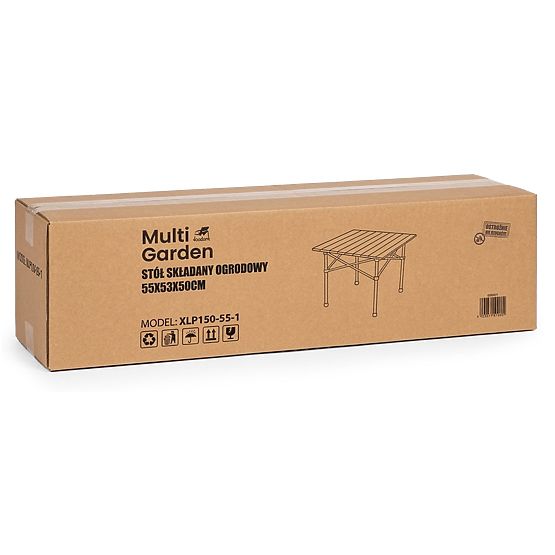 Zložljiva turistična miza 53x55 cm kamping s torbo črna MultiGarden