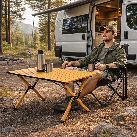 Zložljiva turistična miza 90x60 cm kamping z vrečko MultiGarden