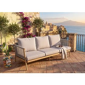 Aluminijasta vrtna zofa BLANDO - velika 3-sedežna, 186 cm