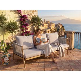 Aluminijasta vrtna zofa BLANDO - velika 3-sedežna, 186 cm