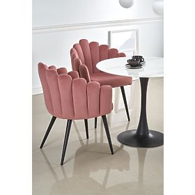 AMBROSIO okrogla miza, plošča - steklo, noga - črna (2p=1ks), Halmar