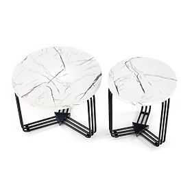 ANTICA M konferenčna miza plošča - bel marmor, okvir - črna (2p=1ks), Halmar