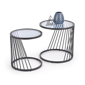 ANTILLA komplet 2 miz črna / dimljena (1p=1ks), Halmar