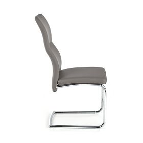 ARCO Kromiran kovinski stol / eko usnje barva pepel (1p=2kos), Halmar