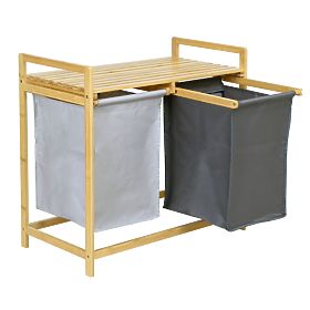 Bambusova košara za perilo ali igrače HANOI 2 predelka DUO BARVA