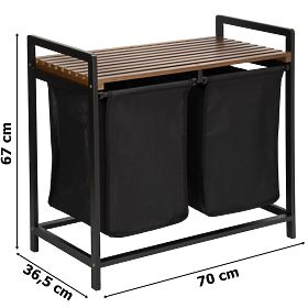 Bambusova košara za perilo HANOI BLACK ČRNA