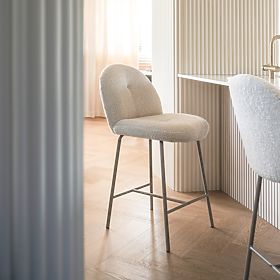 Barski stol Fiori svetlo bež, zaobljene oblike, lectus