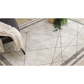 BLISS Z201Z128 preproga kremna / bež - Okvir, geometrijska, moderna, strukturna