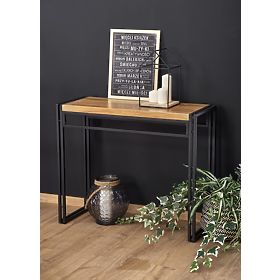 BOLIVAR KN1 konzola hrast zlati / črna (1p=1ks), Halmar