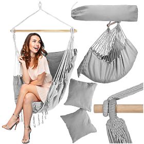 Brazilski viseči stol BAHIO siv