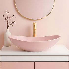 Brezčasni umivalnik Rea Royal Powder Pink Matt