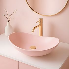 Brezčasni umivalnik Rea Royal Powder Pink Matt