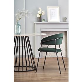 BRODWAY miza plošča - bel marmor, noga - črna (2p=1ks)