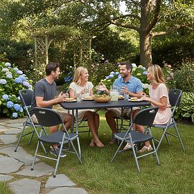 Catering set FETA BLACK 180 cm + 6 stolov BLACK