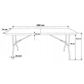 Catering set FETA WHITE 180 cm + 6 stolov BASICO