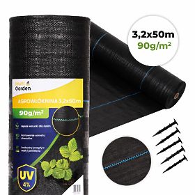 Črna agrotextilija UV 90g proti plevelom preproga 3,2x50m klini MulltiGarden, MultiGarden