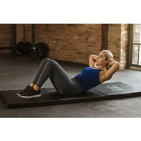 Črna gimnastična podloga za vadbo fitness 182x60cm, MOVEPRO