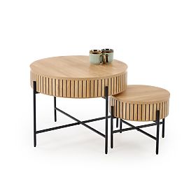 DANTE komplet 2 klopi, naravna / črna (1p=1komplet), Halmar