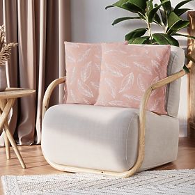 Dekorativna prevleka za blazino CALM pudrasto roza z rastlinskim motivom klasični slog žamet 45x45 a