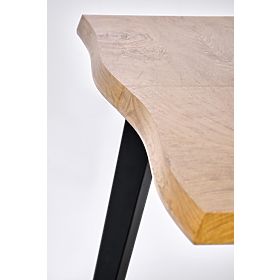 DICKSON 2 raztegljiva miza 150-210/90 cm, plošča - naravna, noge - črne (2p=1ks), Halmar