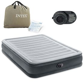 Dvoposteljna napihljiva vzmetnica z avtomatsko črpalko - 191x137 cm INTEX 67768, INTEX