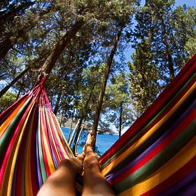 Enojna viseča mreža s prečko 40 cm 400257 Rdeča, Bluegarden