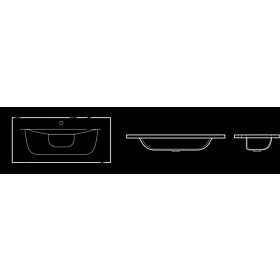 Enokomorno pohištveno umivalnik 100 cm