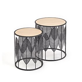 FOLLA komplet 2 klopi črna / naravna (1p=1kos), Halmar