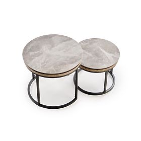 ITAKA komplet 2 klopi, pepelnat marmor / grafit (1p=1ks), Halmar