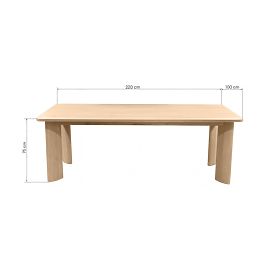 Jedilna miza Bali 220 cm, kremno bela