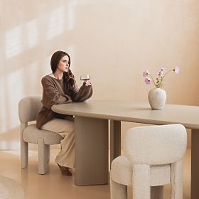 Jedilna miza Lima 220 cm, temno bež, ovalna, lectus