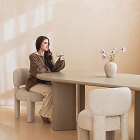 Jedilna miza Lima 220 cm, temno bež, ovalna