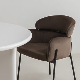 Jedilni stol Granda, čokoladna/espresso, žamet, lectus