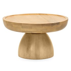 Klubska mizica Arvika 70 cm, okrogla, mangov les, zaobljene oblike