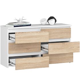 KOMODA CL100 6SZ PK BELA / HRAST SONOMA